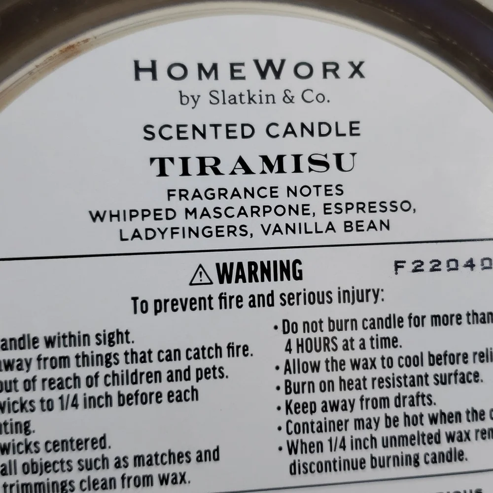 Homeworx Tiramisu 4 Wick Candle 18 oz - Picture 2 of 2
